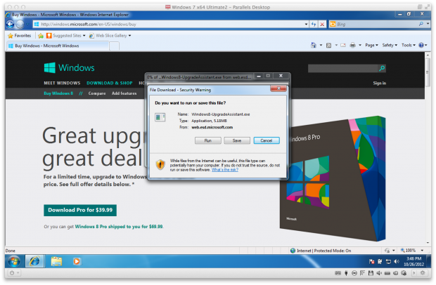 Upgrade von Windows 7 auf 8 mit Parallels Desktop 8 für Mac (Bild: Parallels)